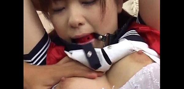  Mika Sonohara with tied hands gets fucked